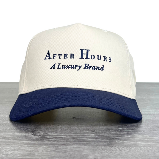 After Hours Classic Snapback // Crème x Navy